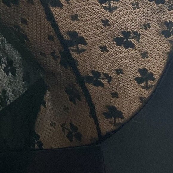 Vintage Jolie Two JC Penny Nightgown Black Size Large Lace Floral Nylon - Picture 7 of 12